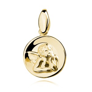 Pandantiv argint placat cu aur galben ingeras DiAmanti M0081G-DIA (Argint 925‰ 1,8 g.)